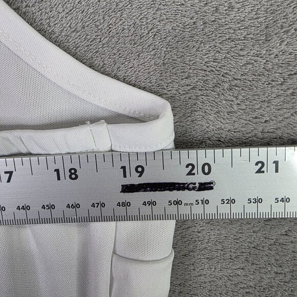 Womens White Sleeveless Slip Dress Adjustable Straps & V-Neckline Polyester XL - Picture 4 of 8